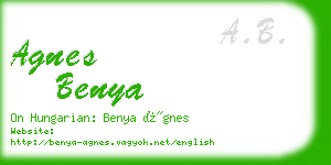 agnes benya business card